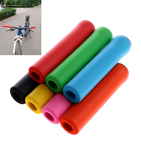 1 paire de poignées de guidon de vélo en Silicone, pour vtt, en plein air, antidérapantes, solides, partie de bicyclette ► Photo 1/6