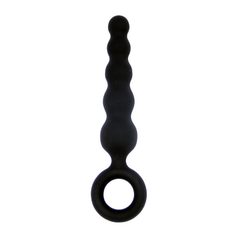 Connecteur Anal pour cour arrière en Silicone noir, chaîne de cinq pouces, nouveauté, perles pour traction, jouets sexuels, produits pour adultes ► Photo 1/6