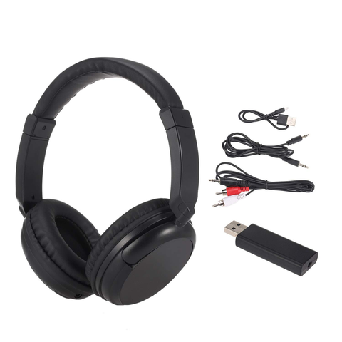 Écouteurs sans fil FM, oreillettes de musique, transmetteur AUX, 3.5mm, casque filaire avec micro, Radio FM, pour télévision, PC, téléphones, lecteur MP3 ► Photo 1/6