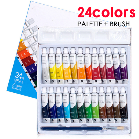 Deli 24 couleur aquarelle pinceau Portable Art artiste étudiant peinture aquarelle fournitures scolaires ► Photo 1/5