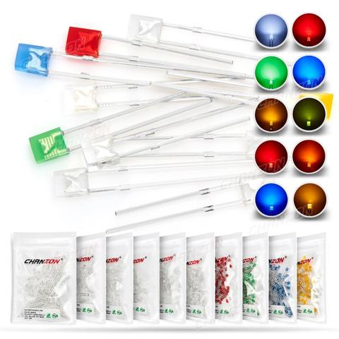 100 pièces 2x3x4 rectangulaire LED Diode électroluminescente lampe blanc rouge vert bleu jaune Orange clair couleur diffusée Micro bricolage indicateur 3V ► Photo 1/3