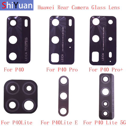 Remplacement arrière en verre de l'objectif de la caméra pour Huawei P40 P40 Pro P40 Pro Plus P40 Lite P40 Lite E P40 Lite 5G pièces de rechange ► Photo 1/6