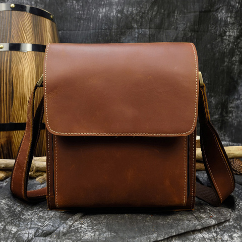 MAHEU marque de mode en cuir véritable homme sac à bandoulière sacs en peau de vache naturelle hommes Messenger sac décontracté sac à bandoulière grande taille A4 ► Photo 1/6