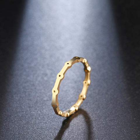 DOTIFI pour les femmes en acier inoxydable or et argent couleur anneaux fête bijoux cadeau géométrique Union anneau personnalité Design R367 ► Photo 1/6