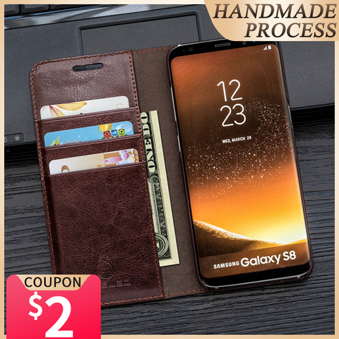 Étui portefeuille à rabat en cuir pour Samsung Galaxy, étui de luxe pour S20, S10e, S9, S8 Plus, Note 10 Plus, 9 ► Photo 1/6