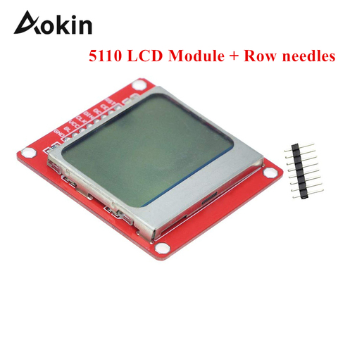 Aokin – Module d'affichage LCD intelligent électronique 84x48 84x84, avec rétroéclairage blanc, adaptateur PCB, Nokia 5110, pour Arduino ► Photo 1/4