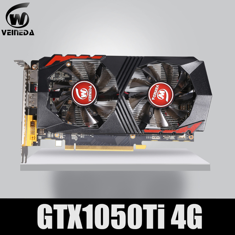 Carte graphique VEINEDA GTX1050Ti GPU 4GB DDR5 PCI-E 128Bit pour cartes nVIDIA VGA Geforce GTX1050ti Dvi jeu 1050 ► Photo 1/6