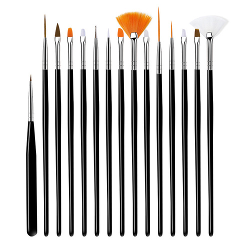 Brosse à ongles pour manucure Gel brosse pour Nail Art 15 pièces/ensemble brosse à ongles acrylique liquide poudre sculpture Gel brosse ► Photo 1/6