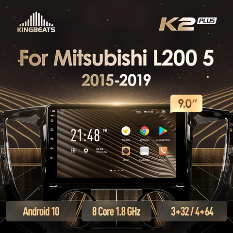 KingBeats Android 8.1 octa-core tête unité 4G en tableau de bord autoradio multimédia lecteur vidéo Navigation GPS pour Mitsubishi L200 5 2015 2016 2022 aucun dvd 2 din Double Din Android autoradio 2din DDR4 2G RAM 32G ROM/4 + 64G ► Photo 1/6