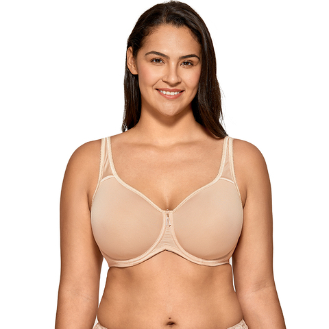 Soutien-gorge T-shirt basique sans couture légèrement rembourré à armatures pour femmes grande taille ► Photo 1/6