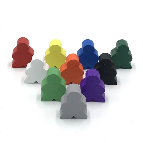 10 pièces 10 couleurs grandes pièces d'échecs humanoïdes en bois pour Meeple Carcassonne accessoires de jeu de société 1.9*2.4*1CM ► Photo 1/4