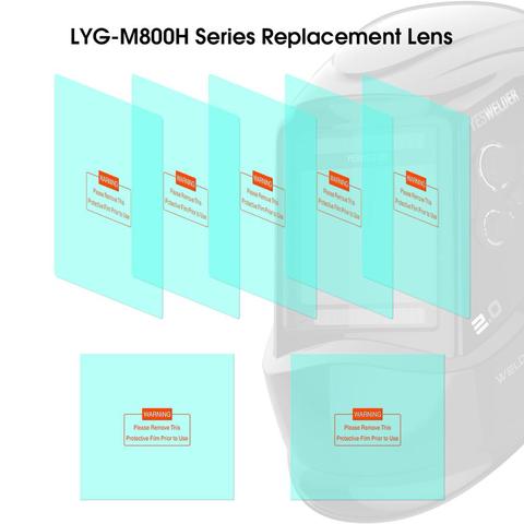 YESWELDER 5 pièces Grand Écran De Visualisation Extérieur Lentille De Remplacement et 2 pièces Intérieur Lentille De Remplacement pour LYG-M800H Série Casque De Soudage ► Photo 1/3