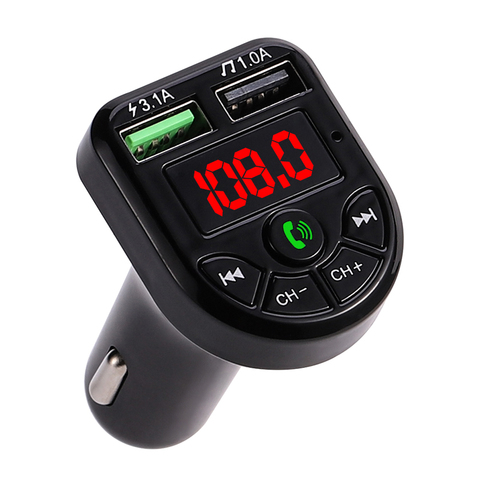 Kit émetteur FM Bluetooth LED pour voiture, chargeur double USB, 3.1a/1, 2 ports, lecteur de musique MP3, prise en charge de disque TF/U, nouveauté 5.0 ► Photo 1/4