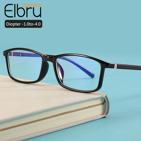 Elbru-lunettes Anti-lumière bleue, lunette pour myopie, lunette à myopie, pour hommes et femmes, à vision courte,-1.0 -1.5 -2.0 -2.5, 3.0 ► Photo 1/6