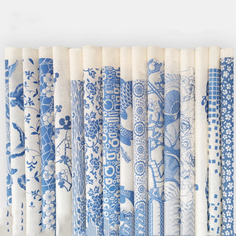 Poterie céramique argile transfert papier glaçure sous-glaçure papier fleur Jingdezhen bleu et blanc porcelaine décalque papier 54x37cm ► Photo 1/5