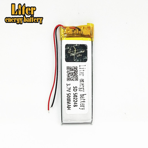 Batterie lithium-ion Rechargeable, polymère, 502248, 502050, 500mAh, 3.7V, pour casque Bluetooth, produits numériques, dédiée, 3.7V ► Photo 1/1