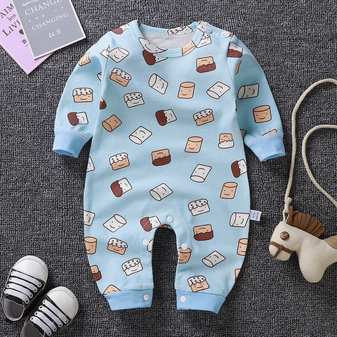 Barboteuse pour nouveau-né, 100% coton, à manches longues, vêtements doux pour bébé garçon et fille, combinaisons, printemps-automne ► Photo 1/5