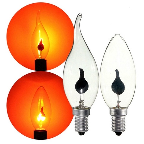 Chandelle Led scintillante, 1 pièce, ampoule Edison E14 E27, éclairage feu Vintage 3W 220V, arrière rétro, décoration, lampe à économie d'énergie pour noël ► Photo 1/6