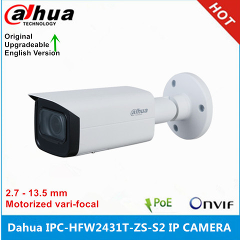 Dahua-caméra de surveillance Bullet IP POE hd 4MP, Version internationale IPC-HFW2431T-ZS-S2, 2.7/13.5mm, avec varifocale variable et système infrarouge, 60m ► Photo 1/2