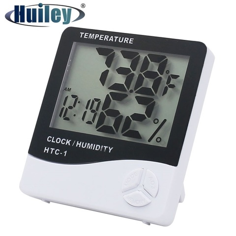 Thermomètre d'intérieur hygromètre électronique numérique LCD C/F, température humidité, alarme, Station météo, chambre à coucher, maison ► Photo 1/6