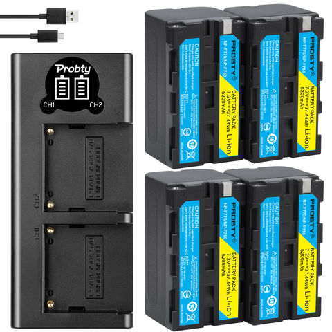 Batterie NP-F770, 5200mAh, NP-F770 NP-F750, NP-F750, NPF770, 750, avec chargeur USB LED, pour Sony NP-F550, NP-F770, NP-F750, F960, F970 ► Photo 1/1