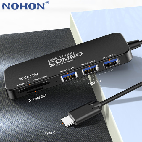 Mini USBC HUB Type C à Multi USB 3.0 Lecteur de carte TF / SD Micro Charge Adaptateur de diviseur de vitesse rapide pour MacBook Pro / Air iMac Samsung Huawei P30 MateBook Xiaomi Laptop TypeC HUB Dock ► Photo 1/6