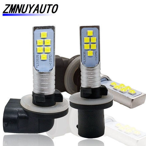 Ampoule blanche de voiture, anti-brouillard, journée de conduite, lampe courante Auto 12V, 2 pièces H27 880 881 Led H27W/1 H27W/2 1400lm 6000K ► Photo 1/6