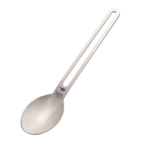 Titane longue poignée cuillère vaisselle Portable Camping couverts pratique titane Spork environnement titane cuillères 17g Ti5313 ► Photo 1/1