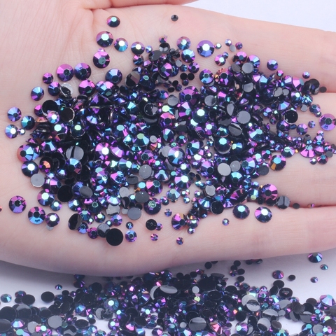 Strass résine 1000 pièces 4mm résine strass Flatback rond colle sur Non Hotfix pierres Appliques pour artisanat bricolage Nail Art ► Photo 1/6