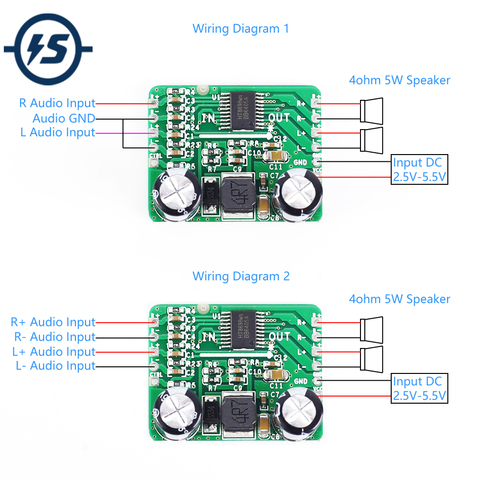 Carte amplificateur différentiel 5Wx2 numérique classe D amplificateur de puissance Audio stéréo HT8698 DC 3.3V 5V ► Photo 1/6