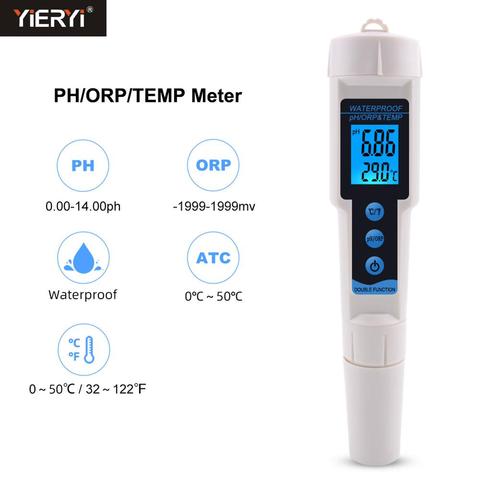 Yieryi-testeur de pH ORP 3 en 1, ORP-3569, testeur de température avec rétro-éclairage, multi-paramètres, moniteur numérique de la qualité de l'eau ► Photo 1/6