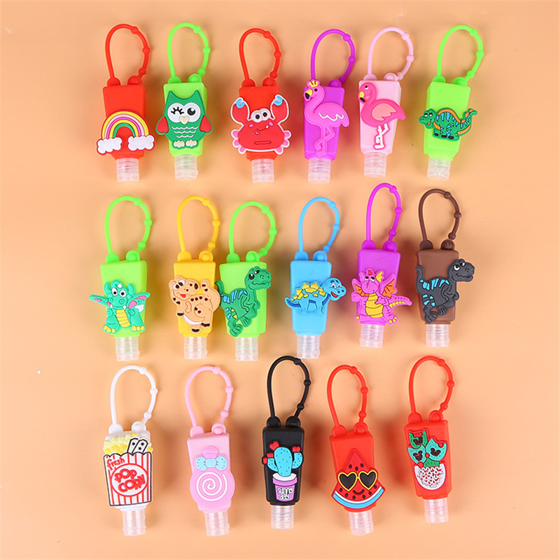 Mini porte-Gel Portable en Silicone, 30ml, motifs d'animaux, dessin animé, Mini désinfectant pour les mains, voyage, conteneur distributeur de liquide suspendu ► Photo 1/6