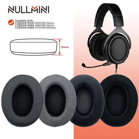 NullMini oreillettes de remplacement pour CORSAIR HS50 HS60 HS70 casque casque en cuir manchon écouteur casque antibruit ► Photo 1/6