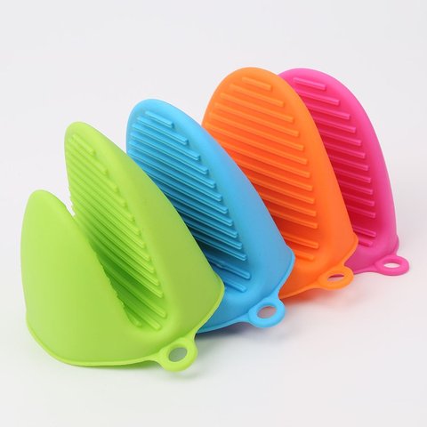 Gants Anti-brûlure en Silicone 5 couleurs porte-vaisselle, plateau isolant de cuisine, bol à vaisselle, four avec pince à main ► Photo 1/6