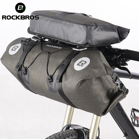 ROCKBROS – sacs étanches pour guidon de vélo vtt, grande capacité, sacs étanches pour Tube avant de bicyclette, sacoche pour cadre avant, accessoires de vélo ► Photo 1/6