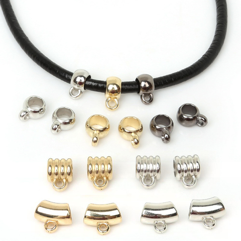 Breloques seau, 50/150 pièces, clips de perles en acrylique, grand trou, fermoirs pendentif, crochets, perles d'espacement pour bijoux à bricoler soi-même fournitures ► Photo 1/6