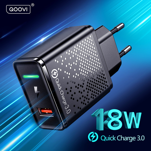 Chargeur USB 18W prise ue QC 3.0 chargeur rapide téléphone portable adaptateur mural universel Charge rapide pour iPhone 11 Samsung Xiaomi Redmi ► Photo 1/6