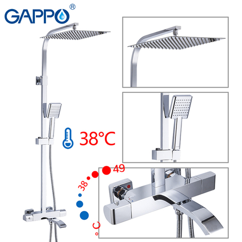 GAPPO robinets de douche thermostatique salle de bain ensemble de douche thermostatique bain douche cascade pomme de douche Chro ► Photo 1/6