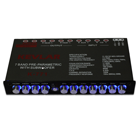 7 segments égaliseur voiture Audio EQ Tuning amplificateur croisé DC 12V ► Photo 1/6