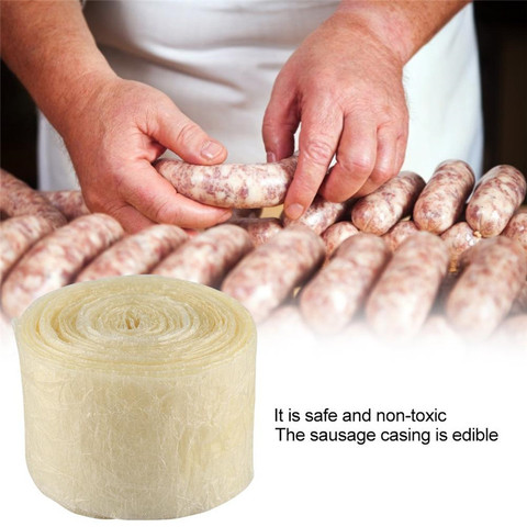 Boyaux de saucisse comestibles de 50mm 8M emballant l'intestin de porc pour l'enveloppe de Tube de saucisse pour des outils de saucisse de Hamburger de Hot-Dog de saucisse ► Photo 1/6