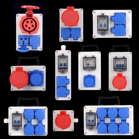 Boîtier de Distribution de prises de courant industriel, en plastique, Portable, combiné, 16a, 63a, boîtier de commande étanche, 380v, 220v, pour l'extérieur ► Photo 1/5