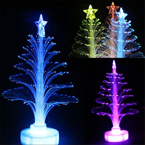 1 pièces nouveau arbre de noël lampe lumière coloré LED Fiber optique veilleuse enfants cadeau de noël décoration de noël veilleuse jouet ► Photo 1/6