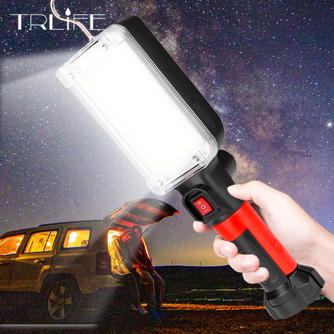 Lampe de poche COB, Rechargeable par USB, 8000 Lumens, lumière de travail avec crochet magnétique, tente de Camping et entretien, torche LED ► Photo 1/6