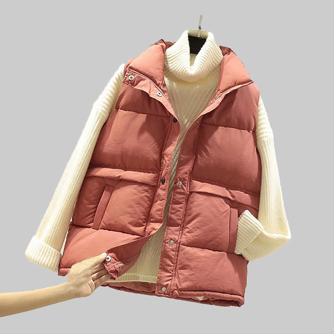 Gilet sans manches pour femmes, veste d'hiver chaude en duvet de coton rembourré, col Mandarin, grande taille 2XL, 2022 ► Photo 1/6