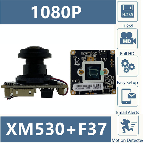 Carte Module de caméra IP 2MP, lentille M12 1080P 1920x1080 XM530 + F37 ONVIF, Interface Audio micro, CMS XMEYE de Surveillance avec radiateur ► Photo 1/6