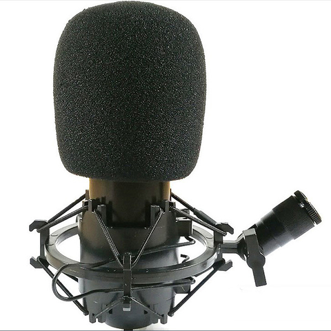 Housse de Microphone en mousse épaisse, 2 pièces, éponge de protection contre le vent pour Studio professionnel, grille de protection souple, capuchon de Microphone ► Photo 1/5