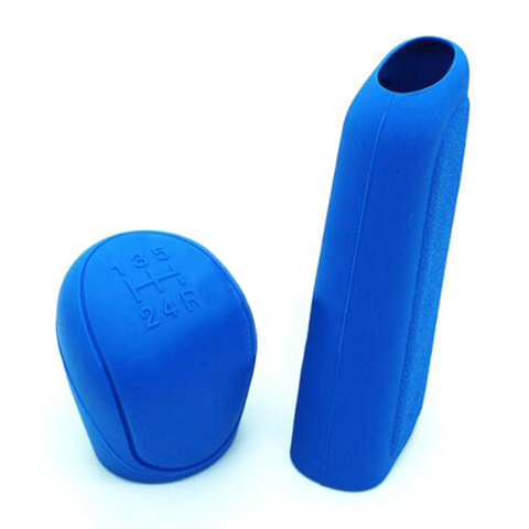 2 pièces de voiture Silicone Gel bouton de vitesse couvercle tête changement de vitesse gant colliers de changement de vitesse manchon de frein à main voiture frein à main couvre la peau pour Ford ► Photo 1/6