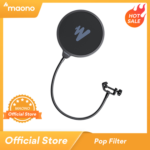 MAONO Microphone Pop filtre métal Pop filtre bouclier Double couche pare-brise Popfilter pour micro Podcast USB Microhone ► Photo 1/6