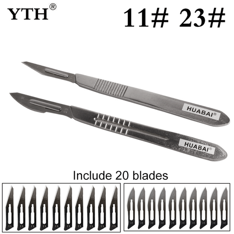 YTH lames de Scalpel chirurgical réparables téléphone coupe de papier, lames en acier au carbone, couteau à découper multifonction, Scalpel ► Photo 1/6