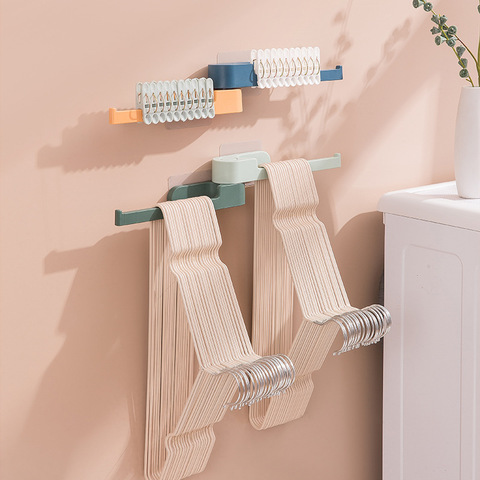 Pliable recueillir des Clips de vêtements cintre vêtements étendoir multifonction en plastique cintres maison stockage cintres organisateur ► Photo 1/6